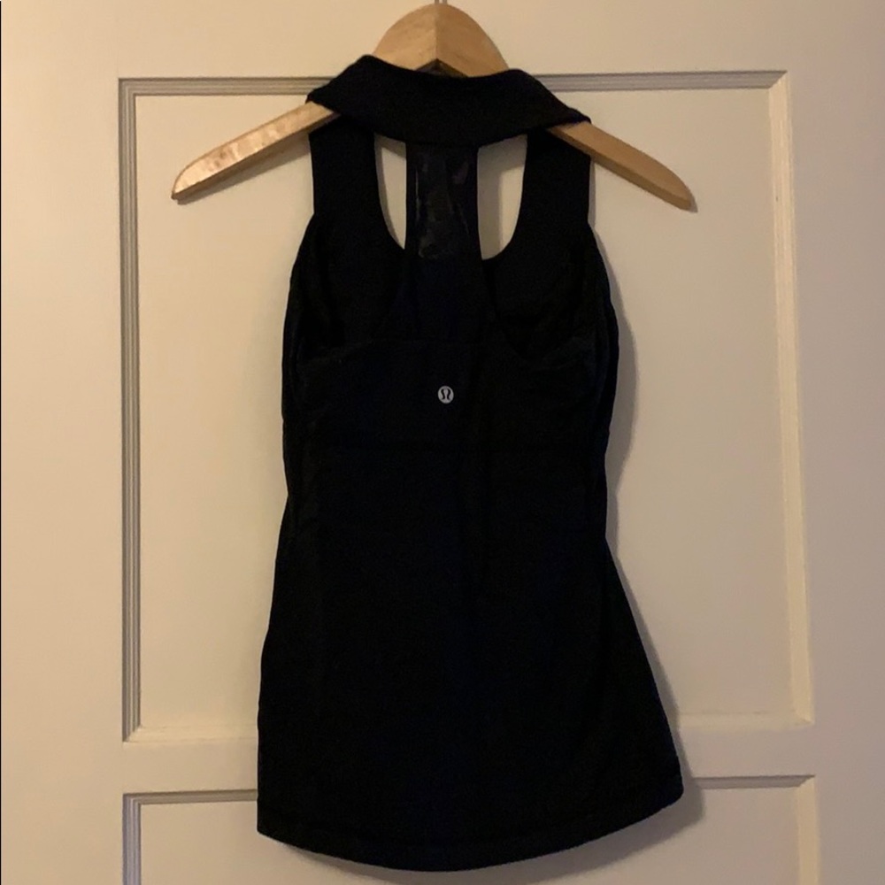 Lululemon yoga tank with built-in bra - black -4